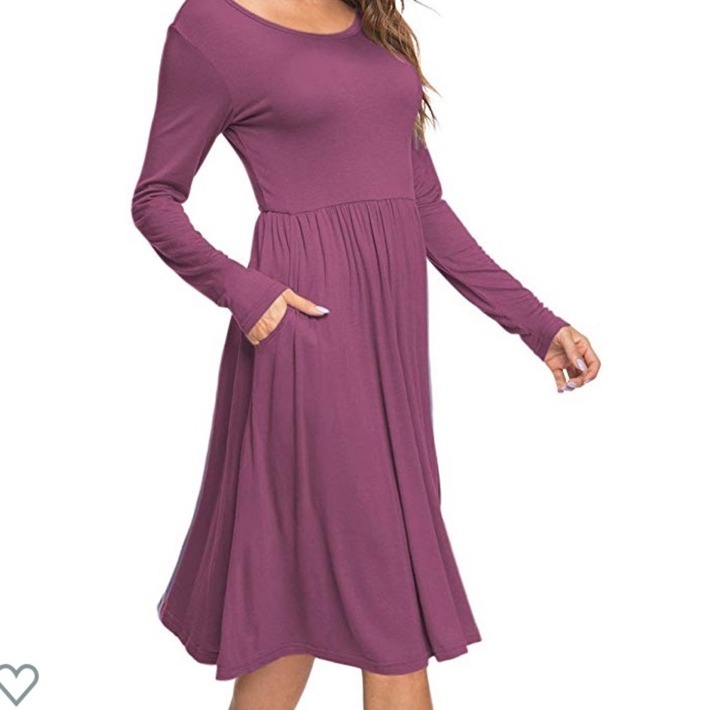 Adorable Auselily Mauve Dress Brand New! - Picture 3 of 4